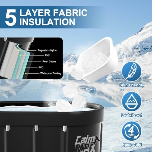 5-layer fabric insulation with ice bucket and cold retention features.