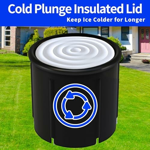 Insulated lid for cold plunge, designed to keep ice colder for longer.