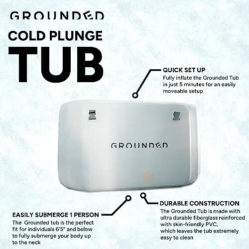 Grounded cold plunge tub with features like quick setup and durable construction.