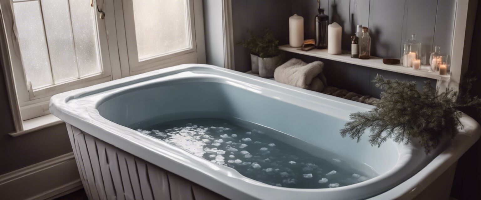 Image of a well-maintained DIY ice bath in a cozy home corner