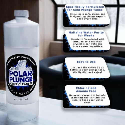 Polar Plunge water cleanser bottle with product benefits highlighted.