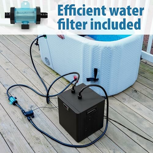 Portable hot tub with efficient water filter included.