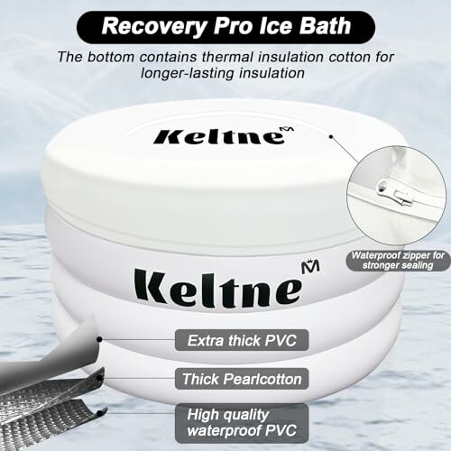 Recovery Pro Ice Bath with features like extra thick PVC, thick pearlcotton, and high quality waterproof PVC.