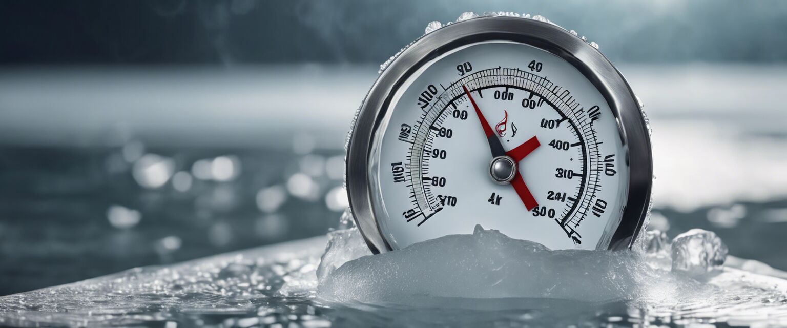 thermometer in ice bath setup