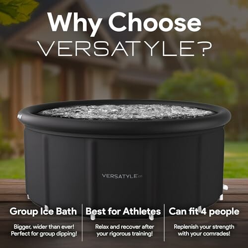 Versatyle ice bath for athletes and groups, fits 4 people.